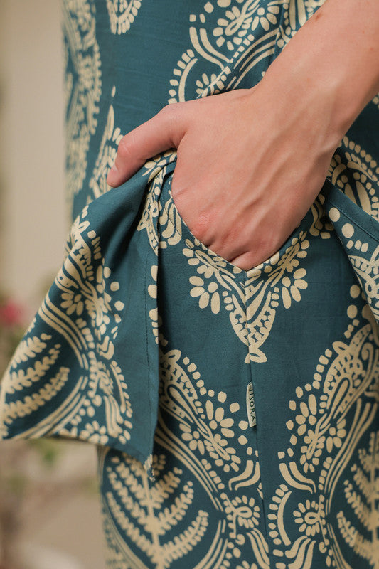 Teal Bloom Cotton Cord Set