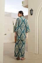 Teal Bloom Cotton Cord Set