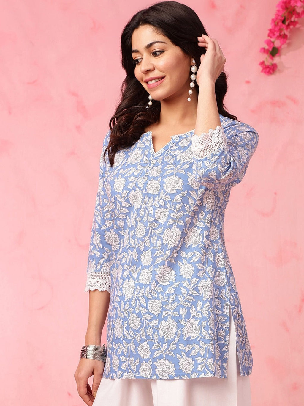 Sky Bloom Printed Kurti