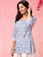 Sky Bloom Printed Kurti