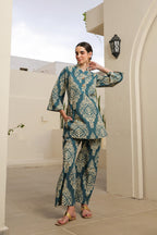 Teal Bloom Cotton Cord Set