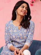 Sky Bloom Printed Kurti