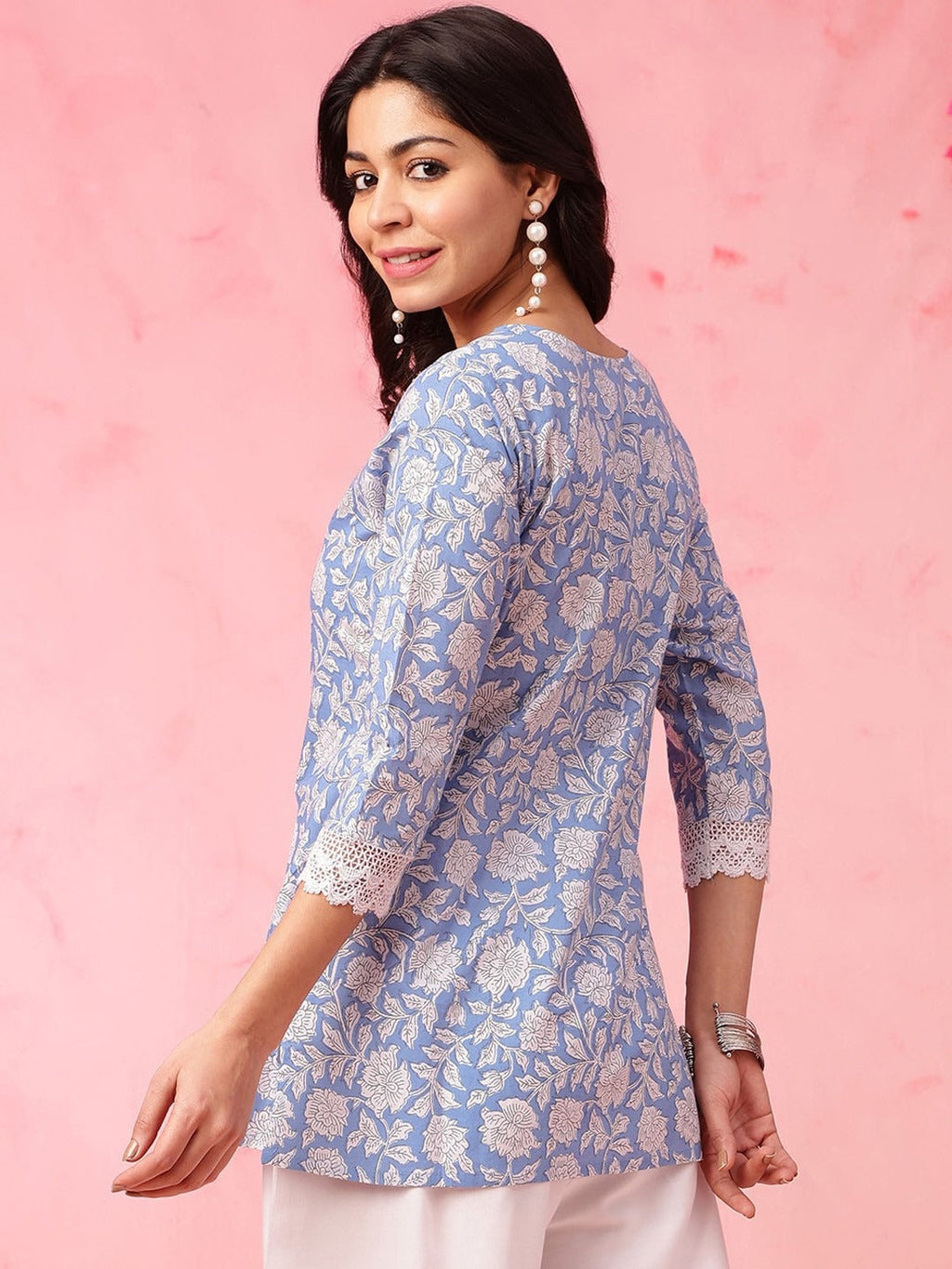 Sky Bloom Printed Kurti