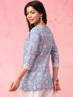 Sky Bloom Printed Kurti