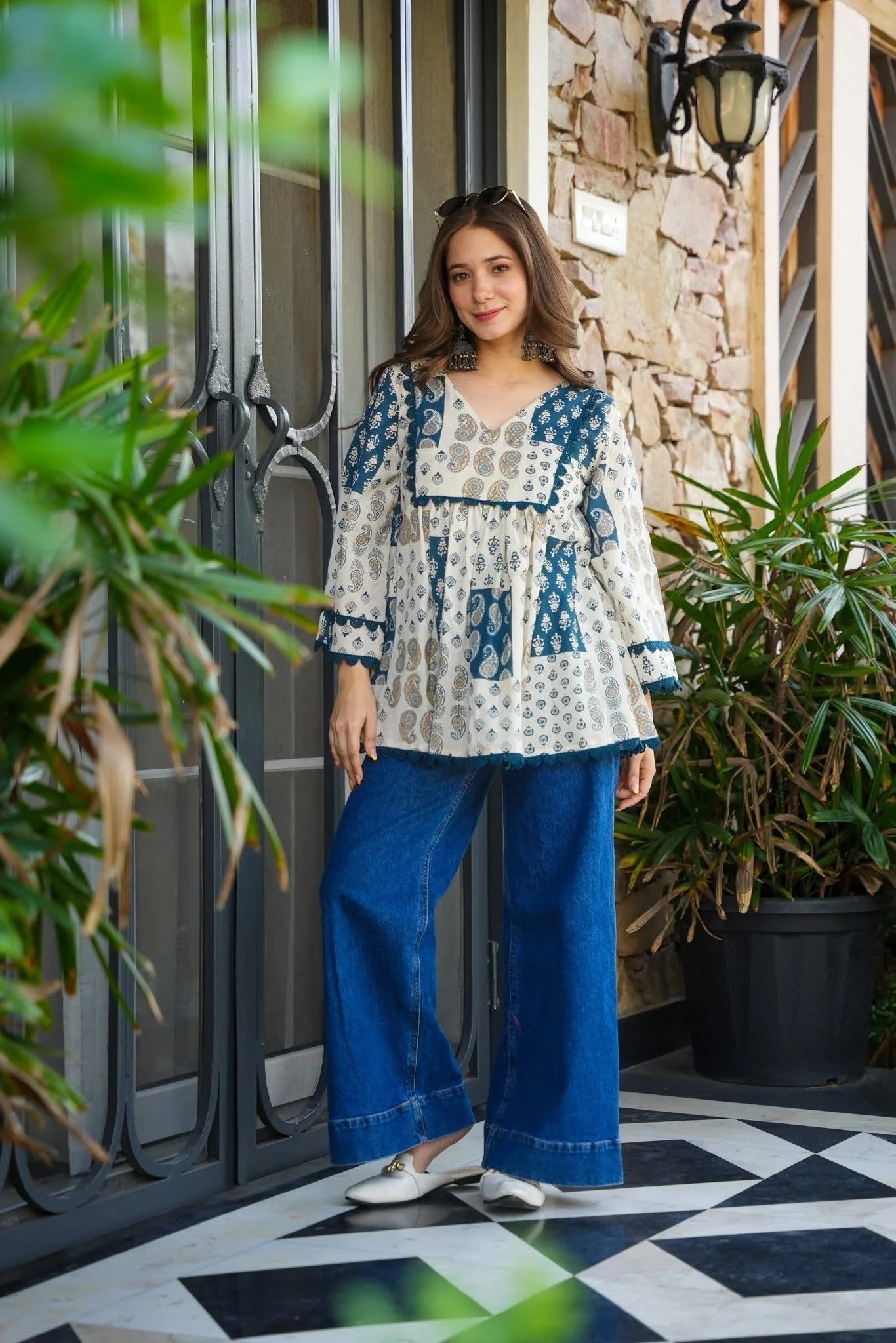 Spiting  Printed Tops