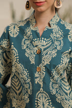 Teal Bloom Cotton Cord Set