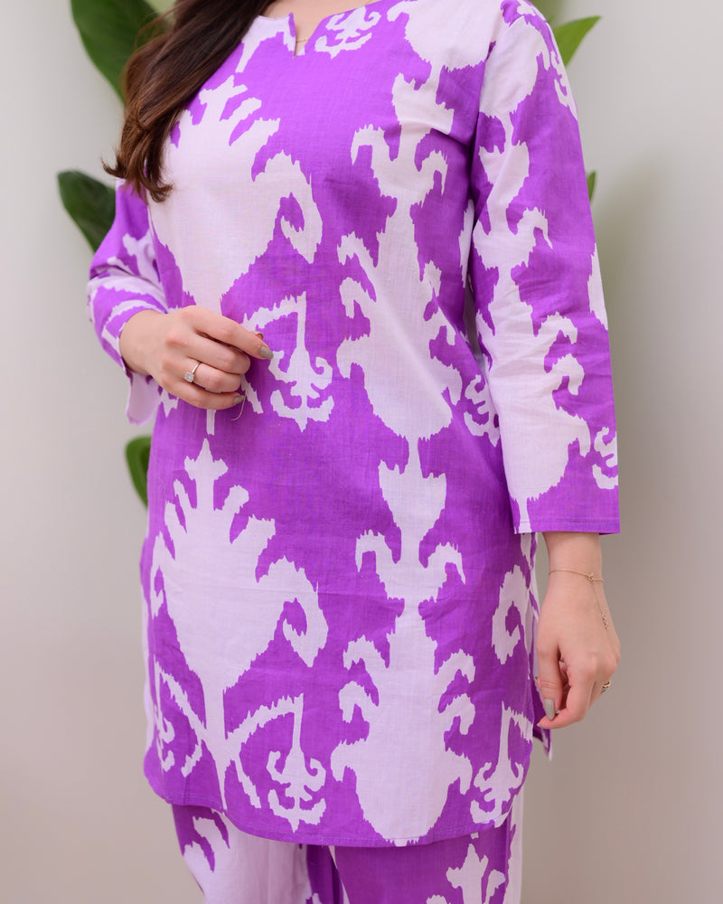 Lavender Veil Cotton Lounge Set