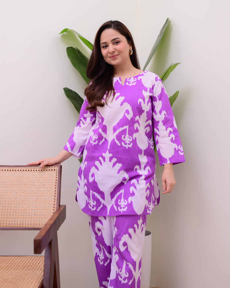 Lavender Veil Cotton Lounge Set