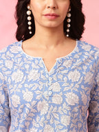 Sky Bloom Printed Kurti