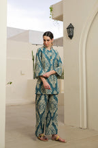 Teal Bloom Cotton Cord Set