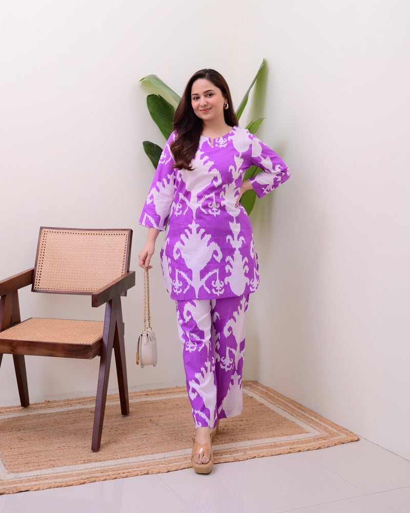 Lavender Veil Cotton Lounge Set