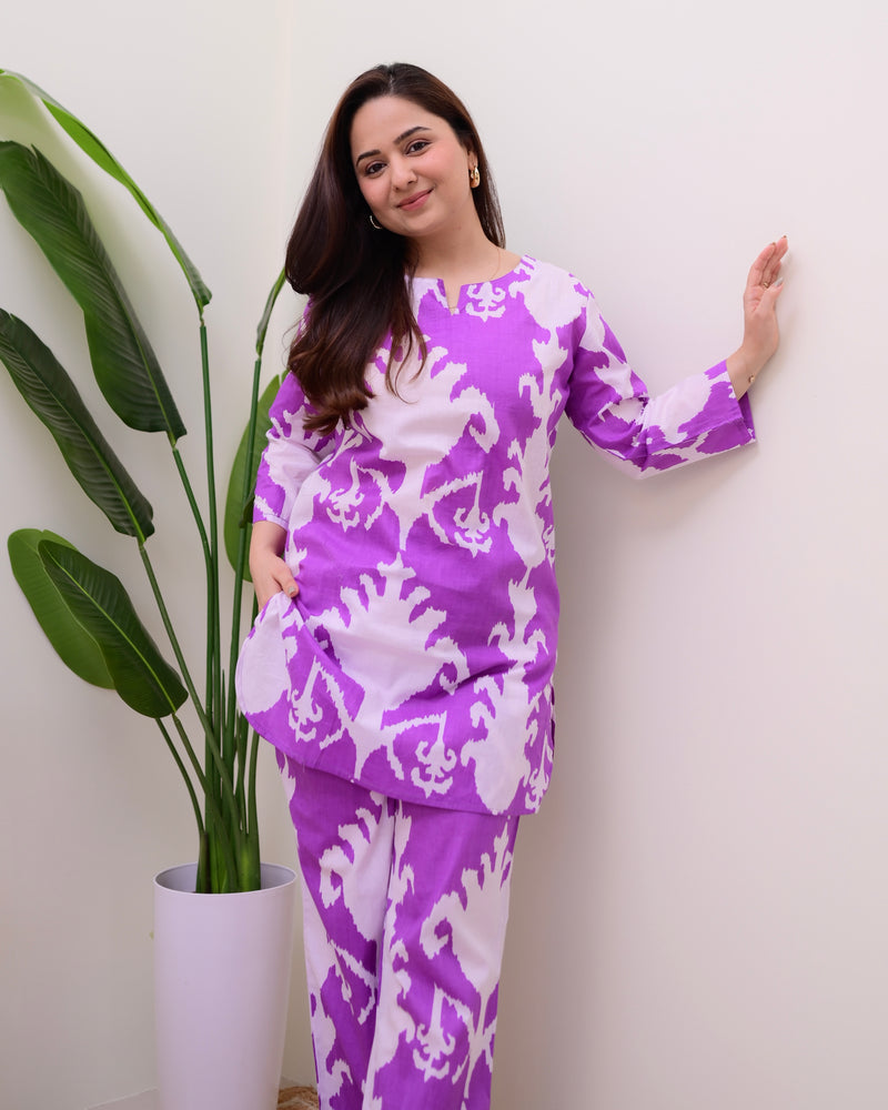 Lavender Veil Cotton Lounge Set