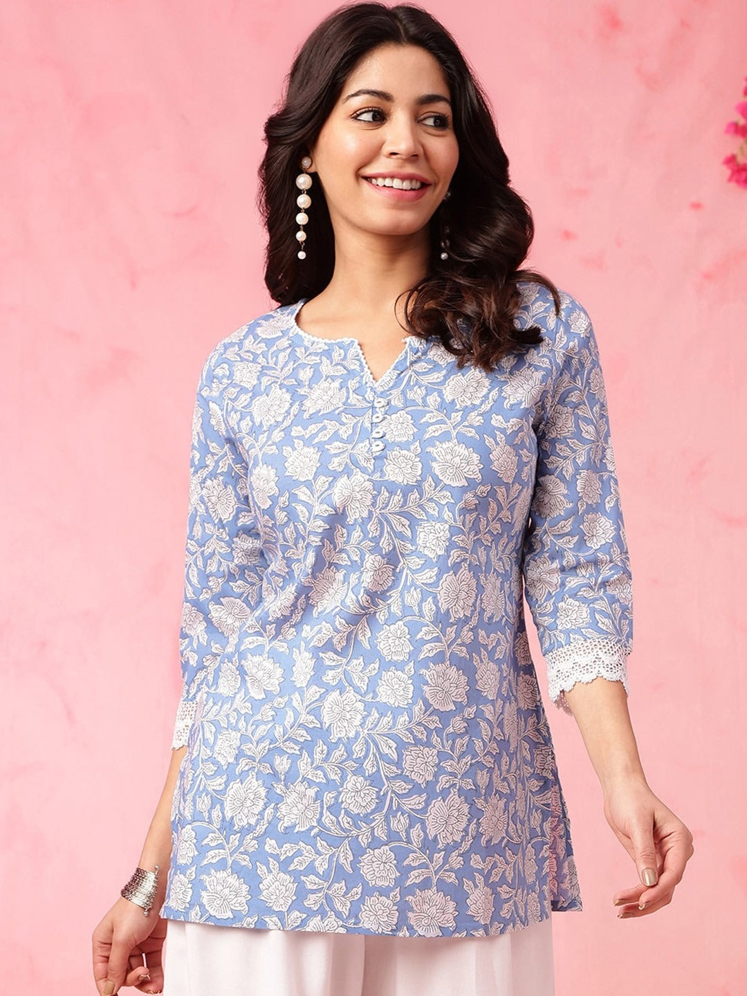 Sky Bloom Printed Kurti