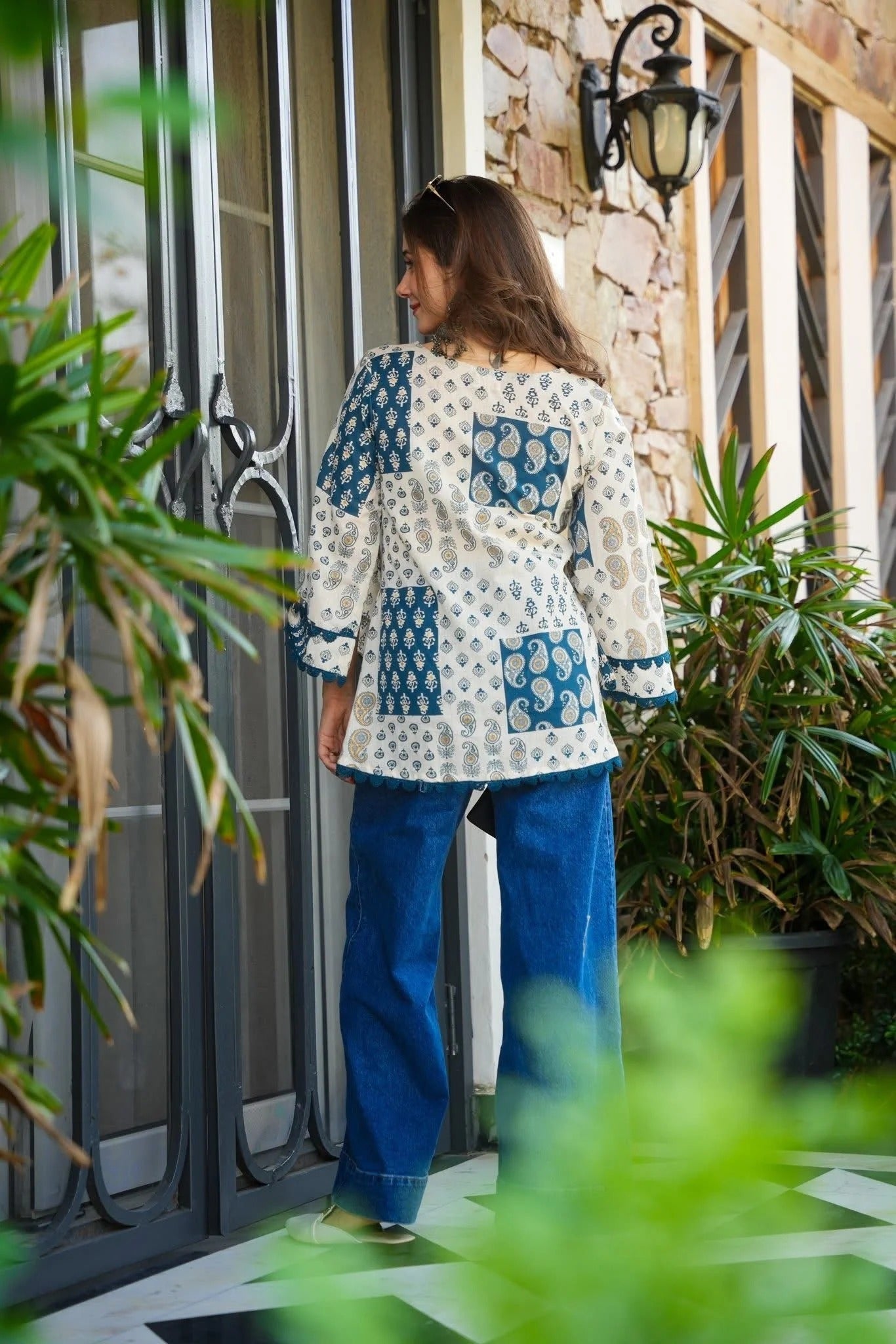 Spiting  Printed Tops