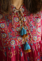 Pink Floral Printed Pure Cotton Tops